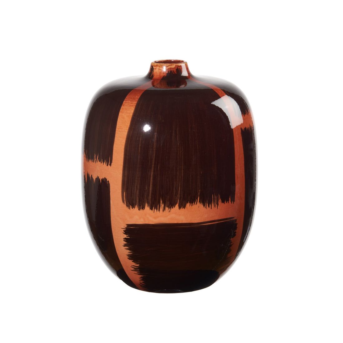 Vaso basso marrone - L'Oca Nera