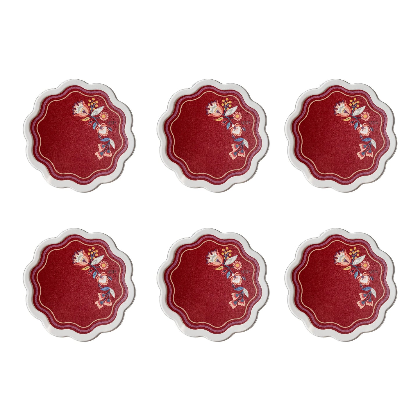 Set 6 sottobicchieri ecopelle Armonia - Vesta Design