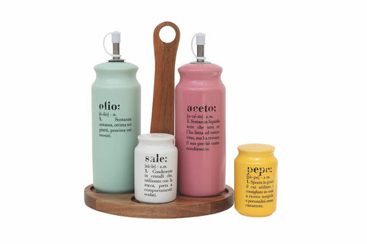 Set condimento color pastello - Villa D'Este