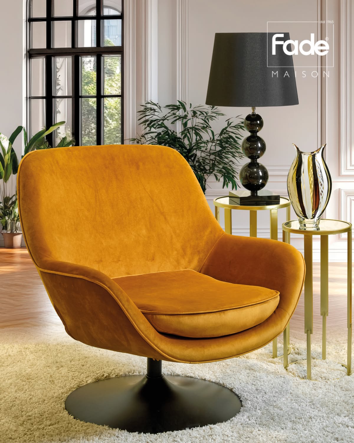 Poltrona senape Carl - Fade Maison