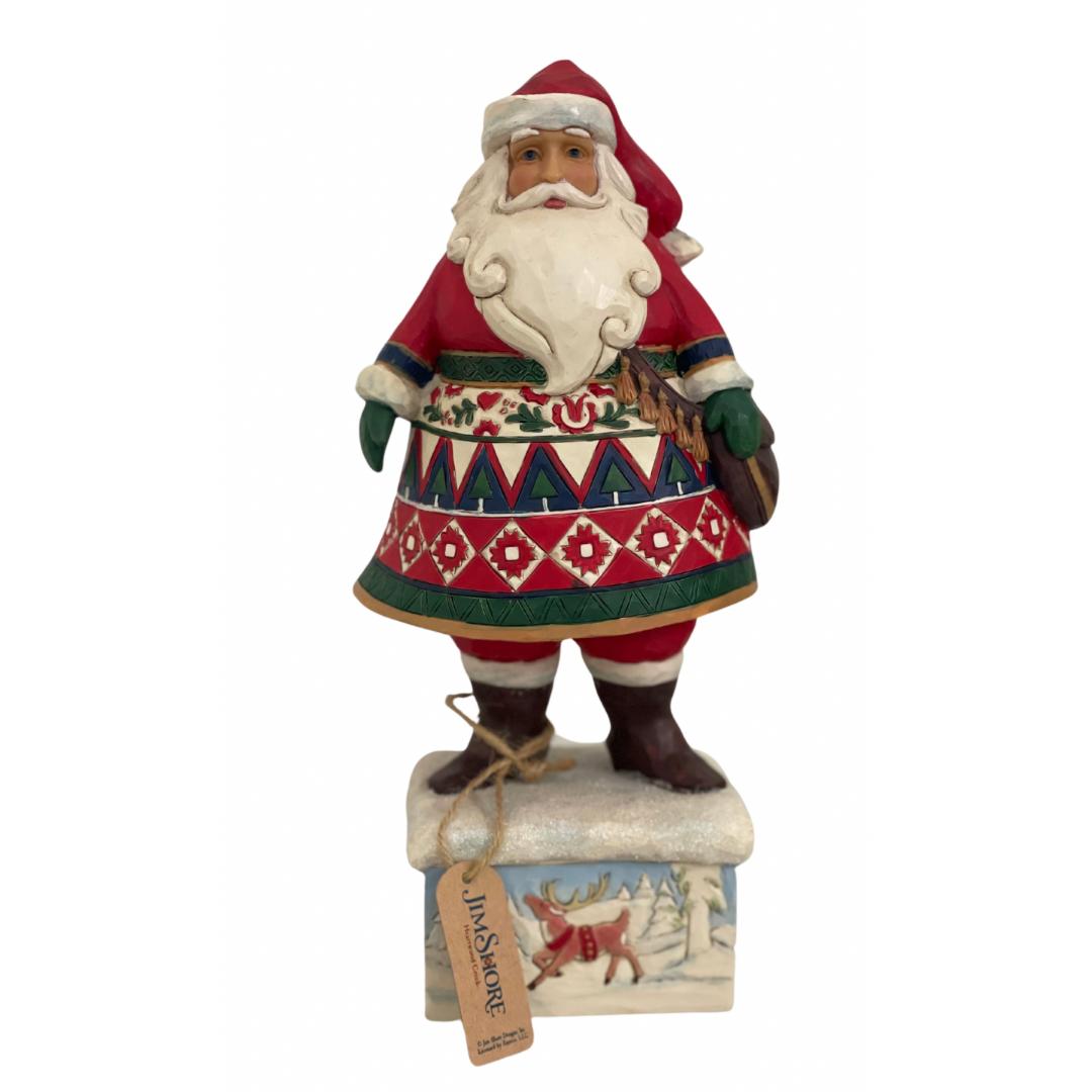 Babbo natale su pacco - Jim Shore