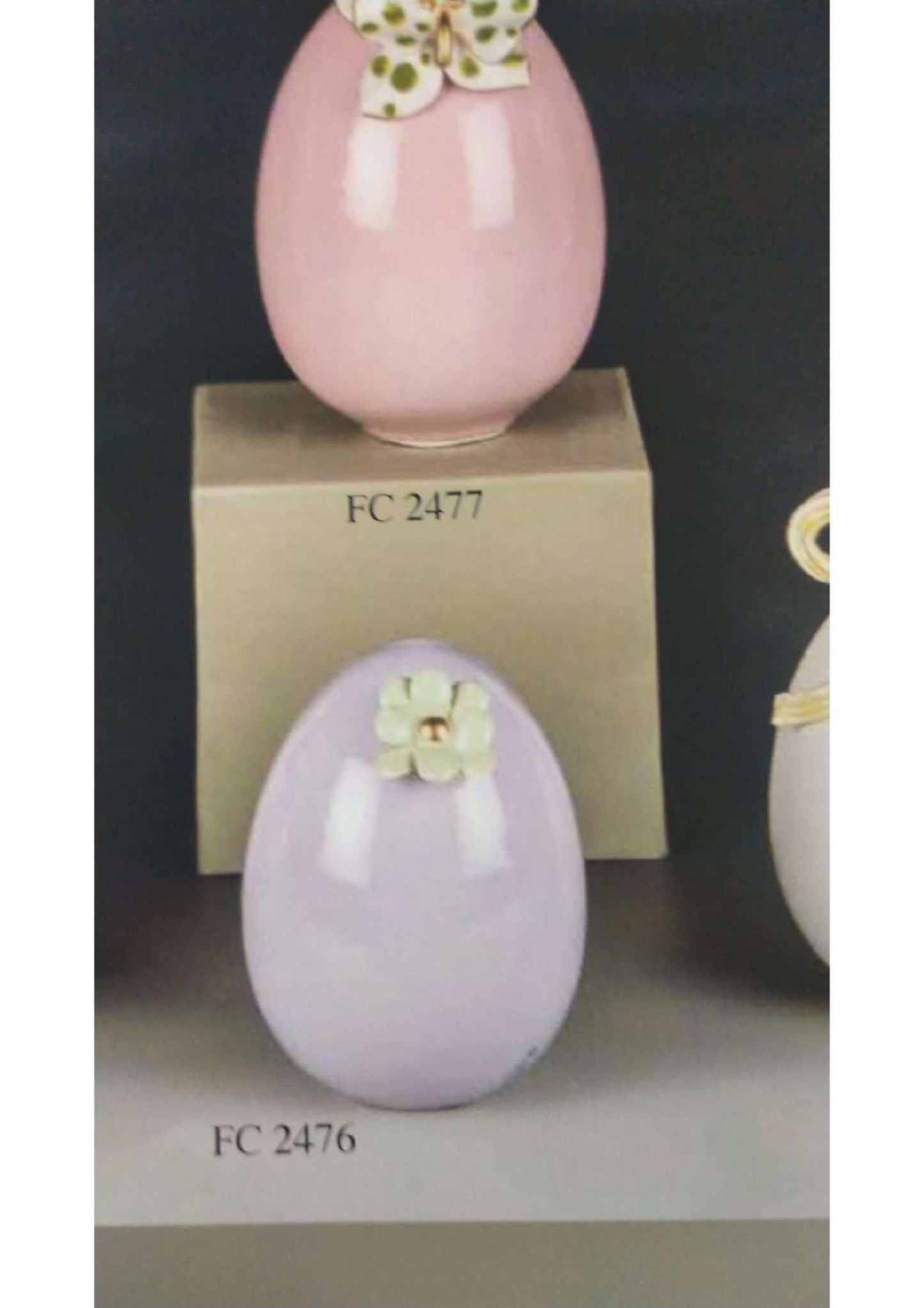 Uovo pasquale con fiore senza piede - Dea Capodimonte