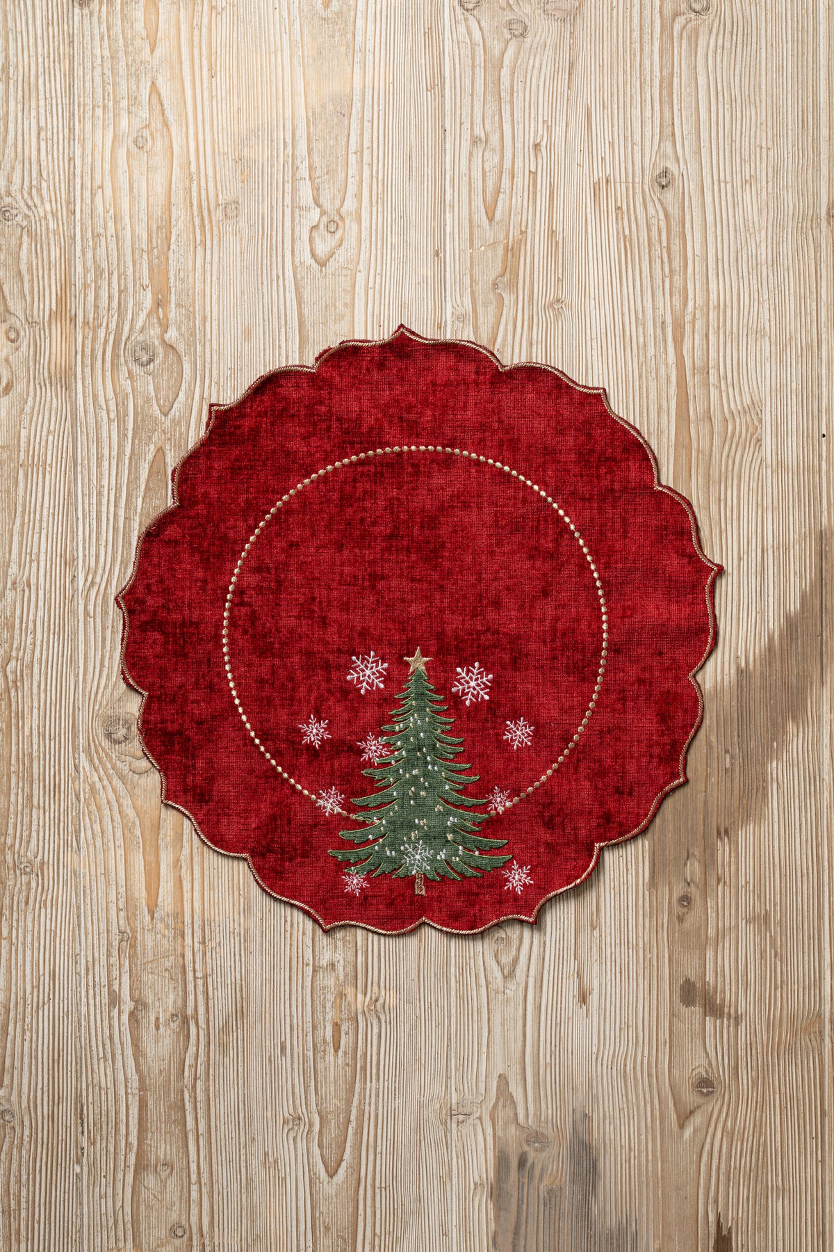 Sottopiatto rotondo con decoro albero - Fiori di Lena