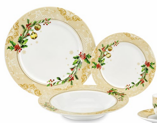 Set tavola 18 pezzi agrifoglio - Fade Maison