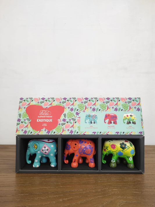 Tris elefantini exotique  - Linea Elephant Parade - Onlylux by Rogaska