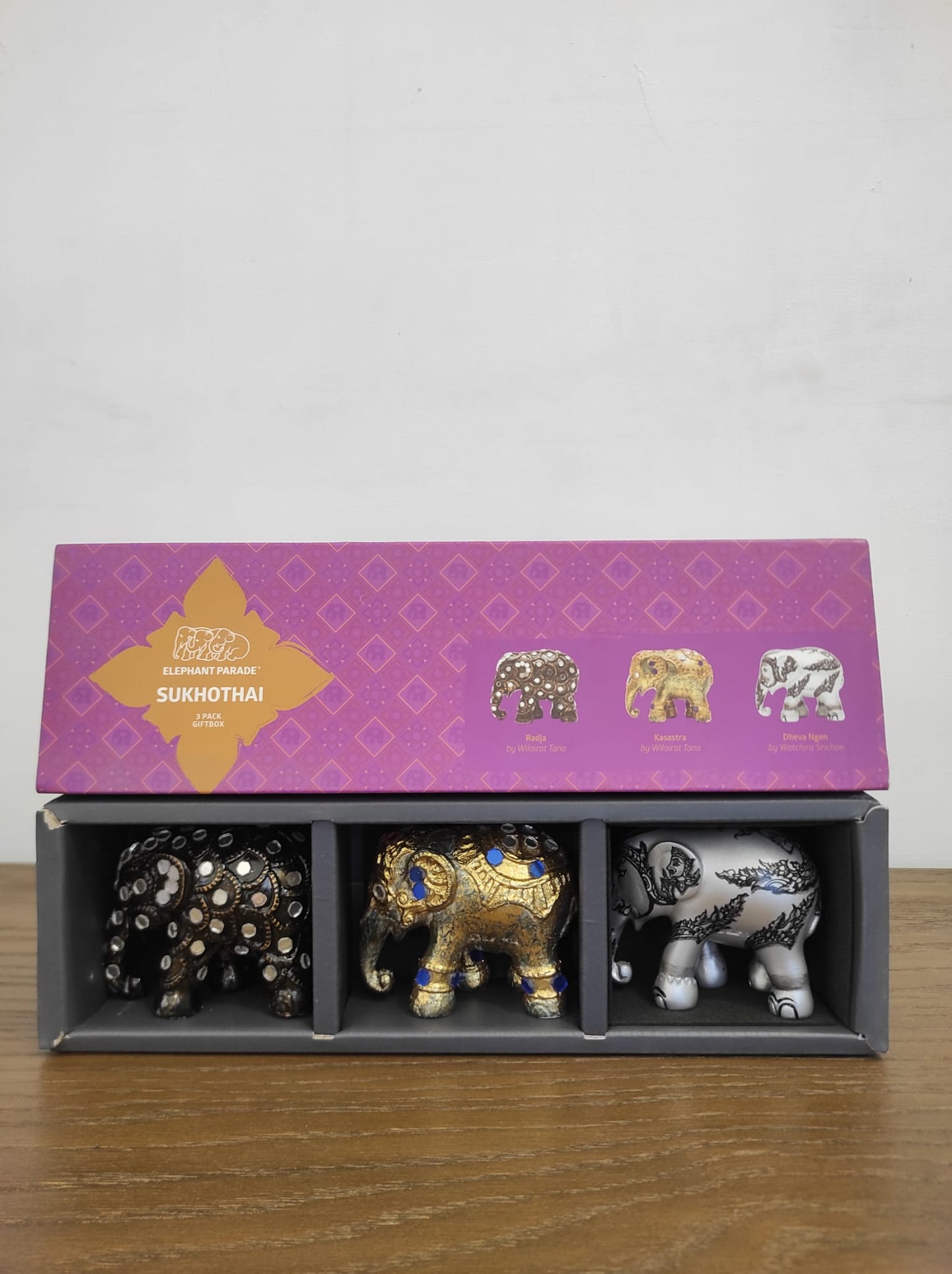 Tris elefantini sukhothai - Linea Elephant Parade - Onlylux by Rogaska