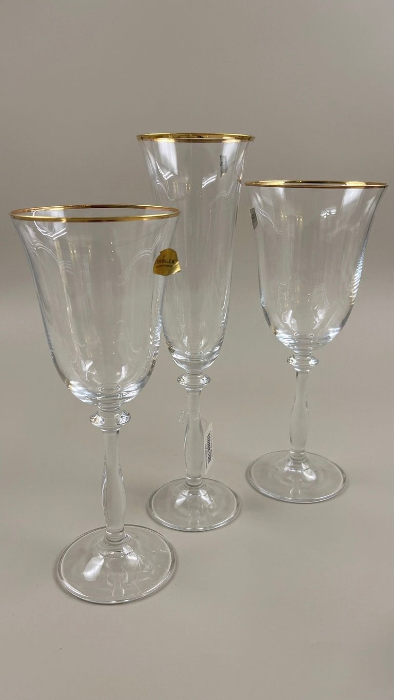 Calici bordo oro 36 pezzi