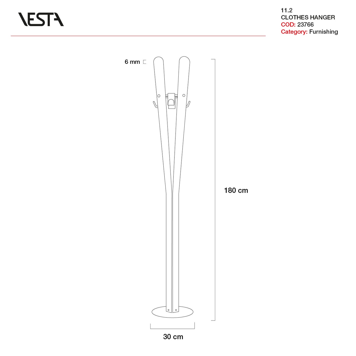 APPENDIABITI 11,2 IN CRISTALLO ACRILICO BICOLORE BIANCO | VESTA