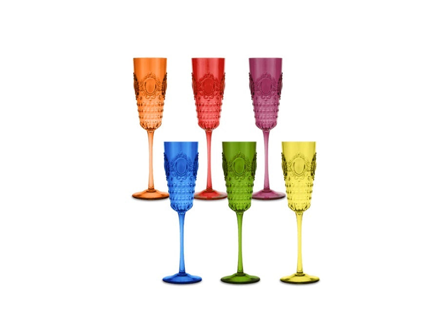 Set 6 flute colori assortiti - Baci Milano