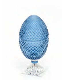 Scatola pigna in vetro base argento blu 20cm - Sequenze