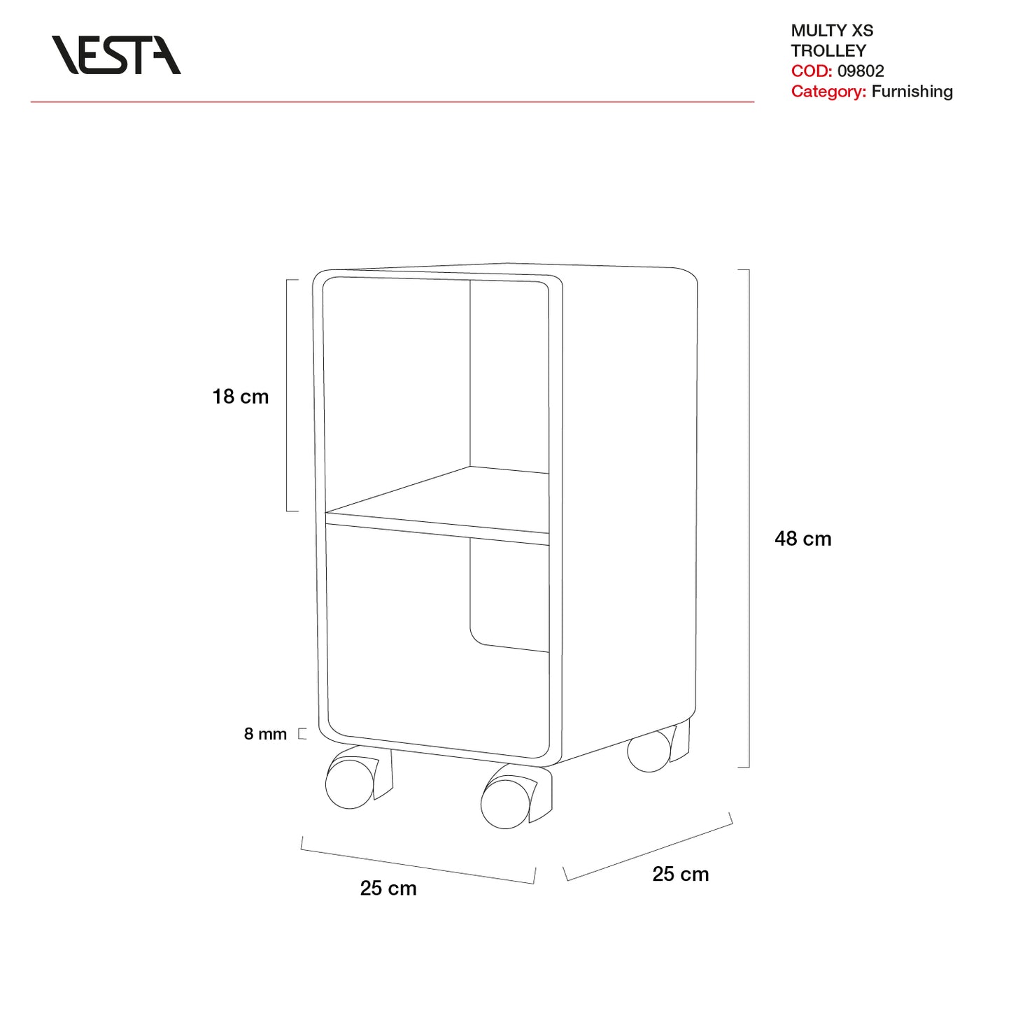 CARRELLO VEGA MULTY XS | VESTA