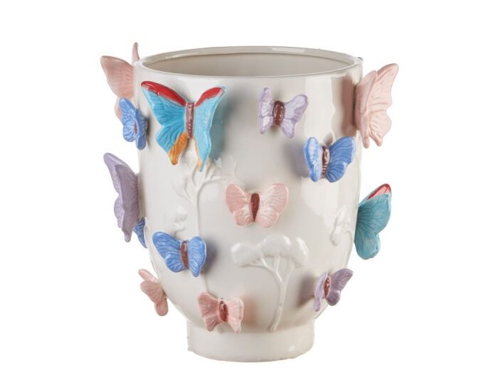 Vaso basso farfalle - L'Oca Nera