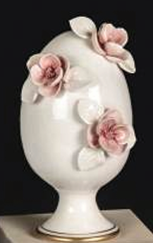 Uovo decorativo 3 fiori - Dea Capodimonte