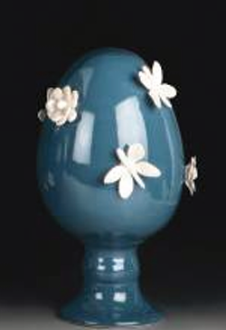Uovo blu pasqua decor - Dea Capodimonte