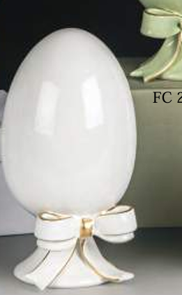 Uovo decorativo ceramica fiocco - Dea Capodimonte