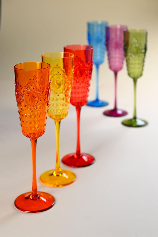 Set 6 flute colori assortiti - Baci Milano