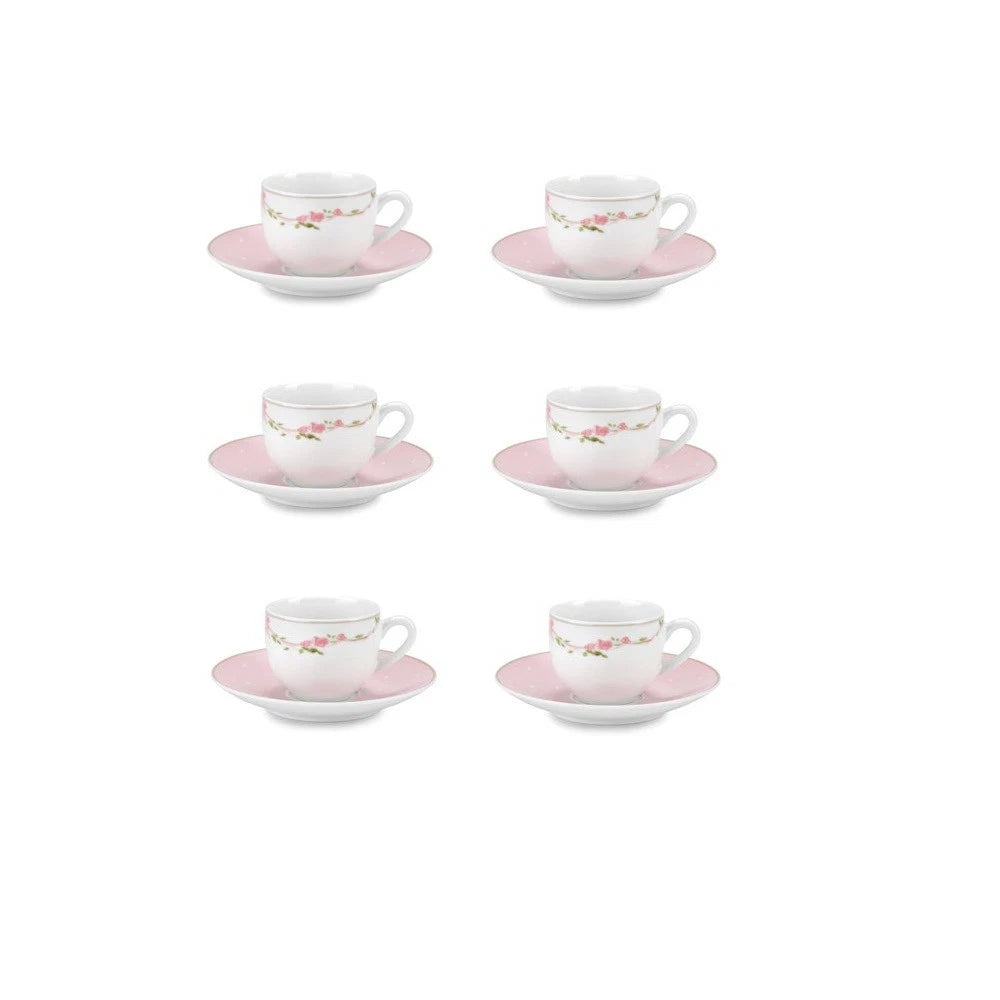 Set 6 tazze caffè con piattino Arabella - Fade Maison