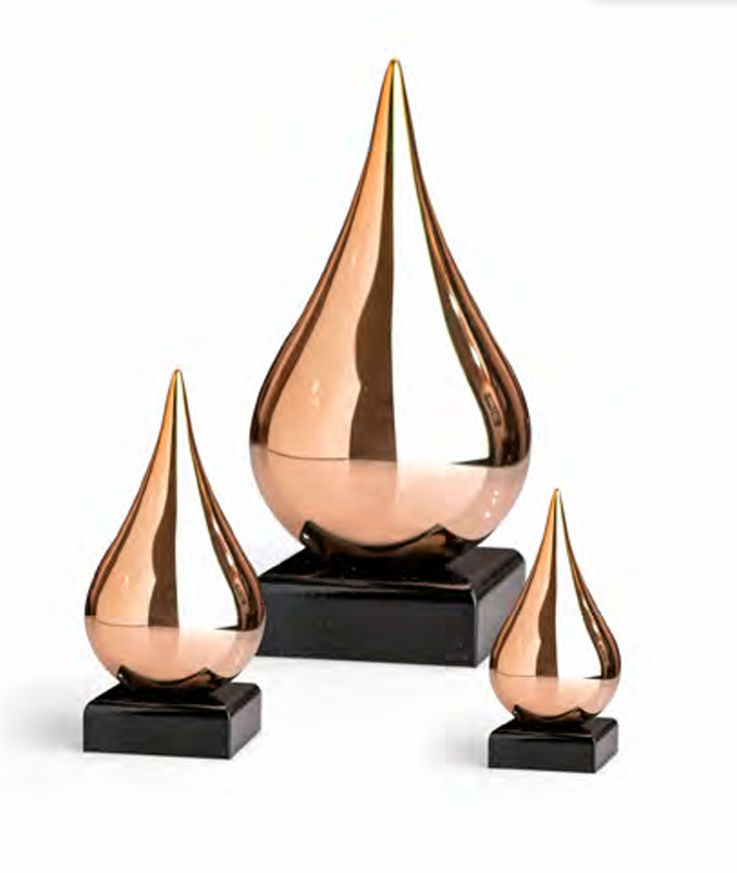 Scultura goccia oro rosa - Sequenze
