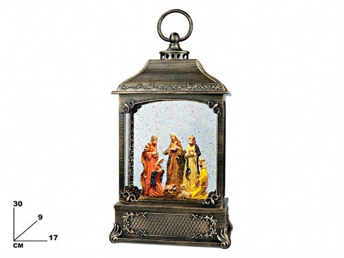 Lanterna natalizia con natività 30.5cm