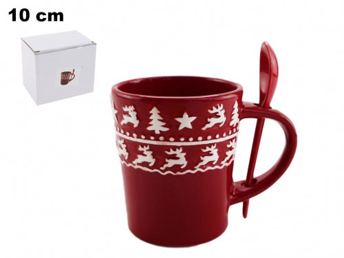 Tazza con cucchiaio natalizia