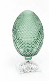 Scatola pigna in vetro base argento verde 20cm - Sequenze
