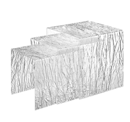 Set 3 tavolini Las Vegas ghiacciato - Linee Living Home