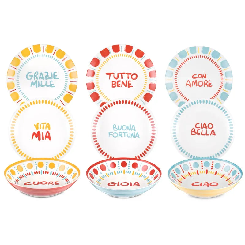 Set 18pz servizio piatti Allegoria - Domino