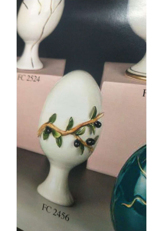 Uovo pasquale con ulivo verticale - Dea Capodimonte