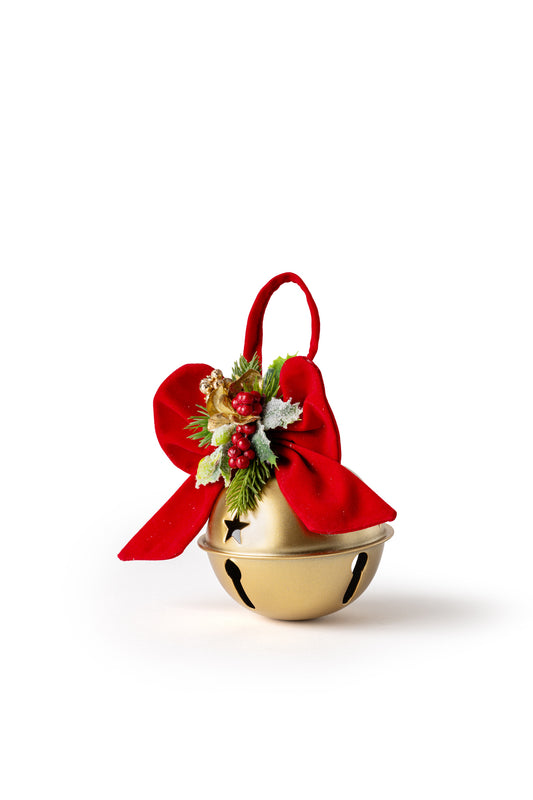 Campanella con fiocco e decorazione natalizia - Fiori di Lena