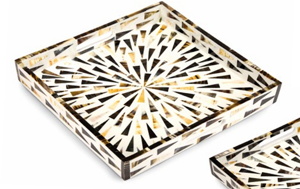 Set 2 vassoi quadri Horn - Fade Maison