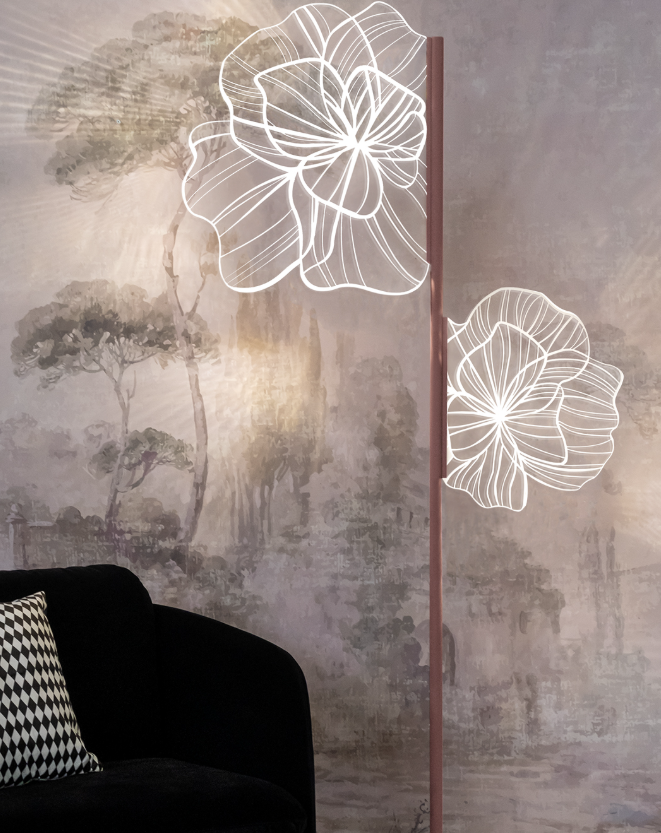 Dafne lampada da terra cognac - Vesta Design