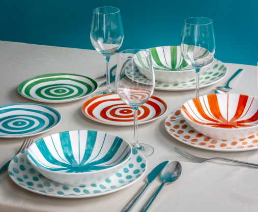 Set 18pz servizio piatti Kaleido - Domino