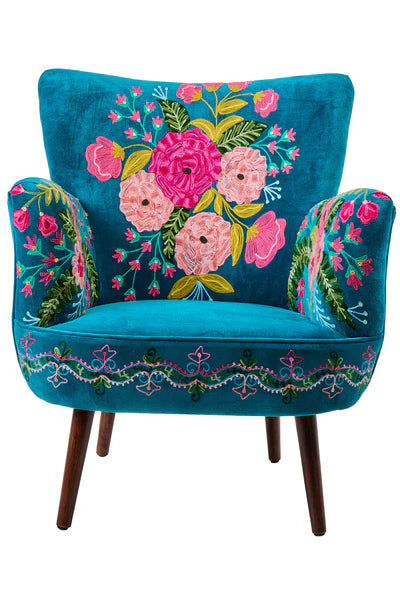 Poltrona Artemisia ricamata floral design - Novità Home