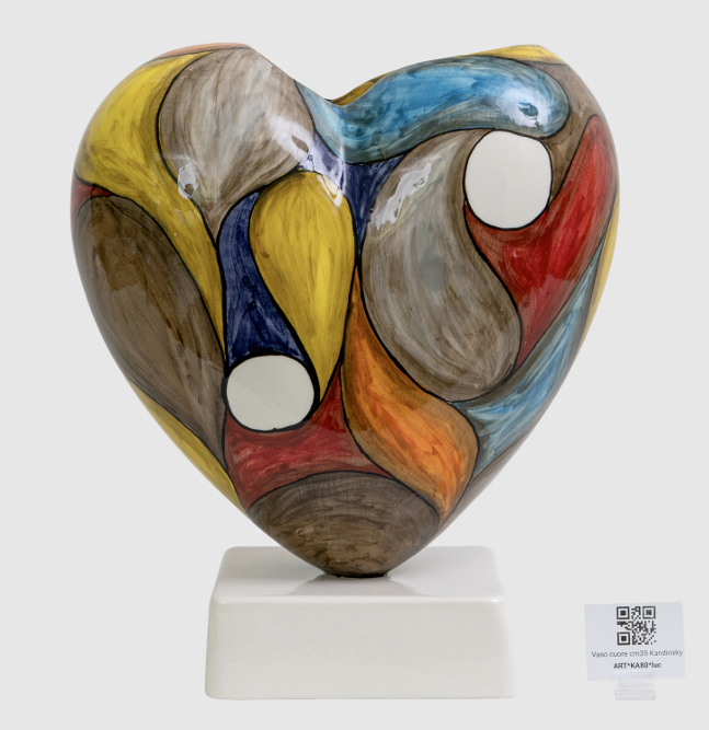Vaso cuore 35cm Kandinsky - Spago di terra