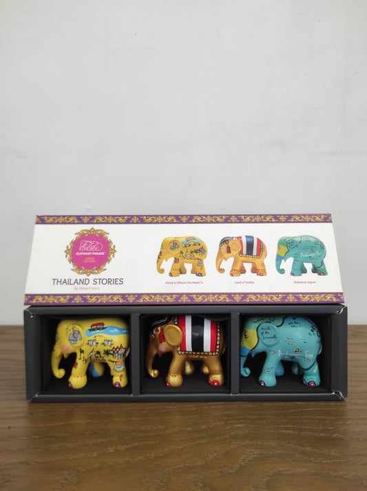 Tris elefantini thailand stories  - Linea Elephant Parade - Onlylux by Rogaska