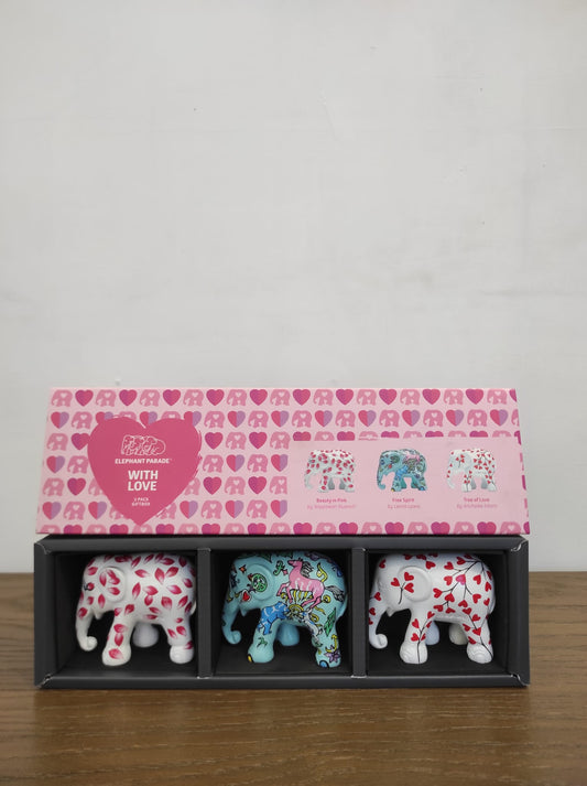 Tris elefantini simbolo d'amore  - Linea Elephant Parade - Onlylux by Rogaska