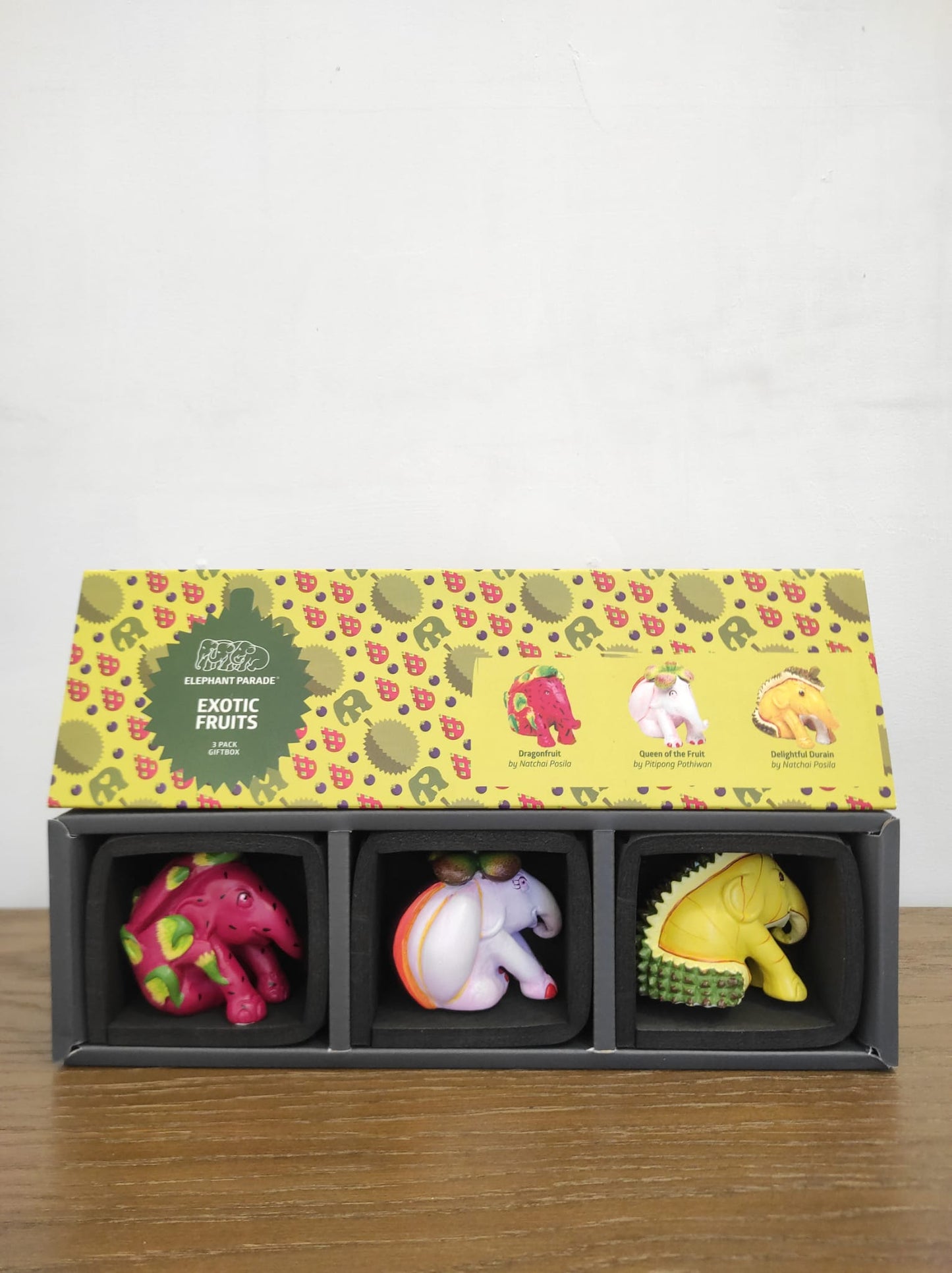 Tris elefantini exotic fruits - Linea Elephant Parade - Onlylux by Rogaska