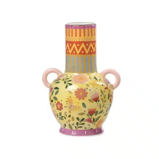 Vaso giallo fantasia floreale Mexico - Fade Maison