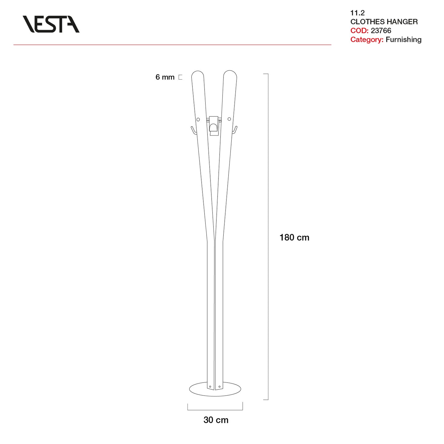 APPENDIABITI 11,2 IN CRISTALLO ACRILICO BICOLORE BIANCO  | VESTA