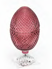 Scatola pigna in vetro base argento burgundy 20cm - Sequenze