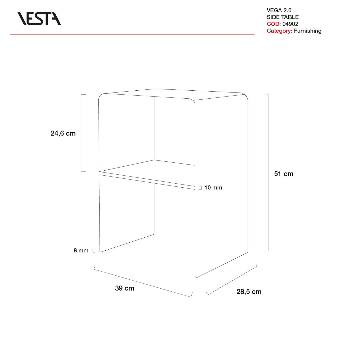 COMODINO VEGA 2.0 | VESTA