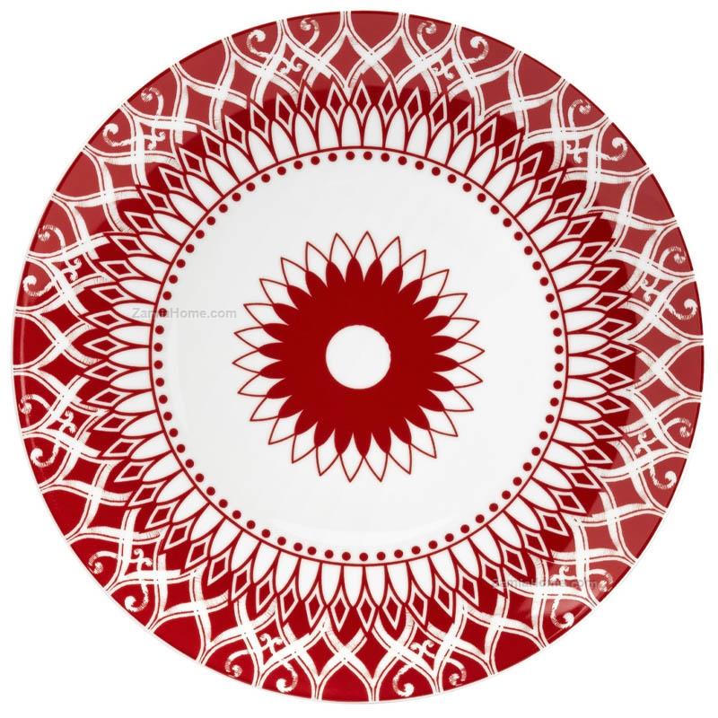 Piatto rotondo 30cm armonia rosso - Fade Maison