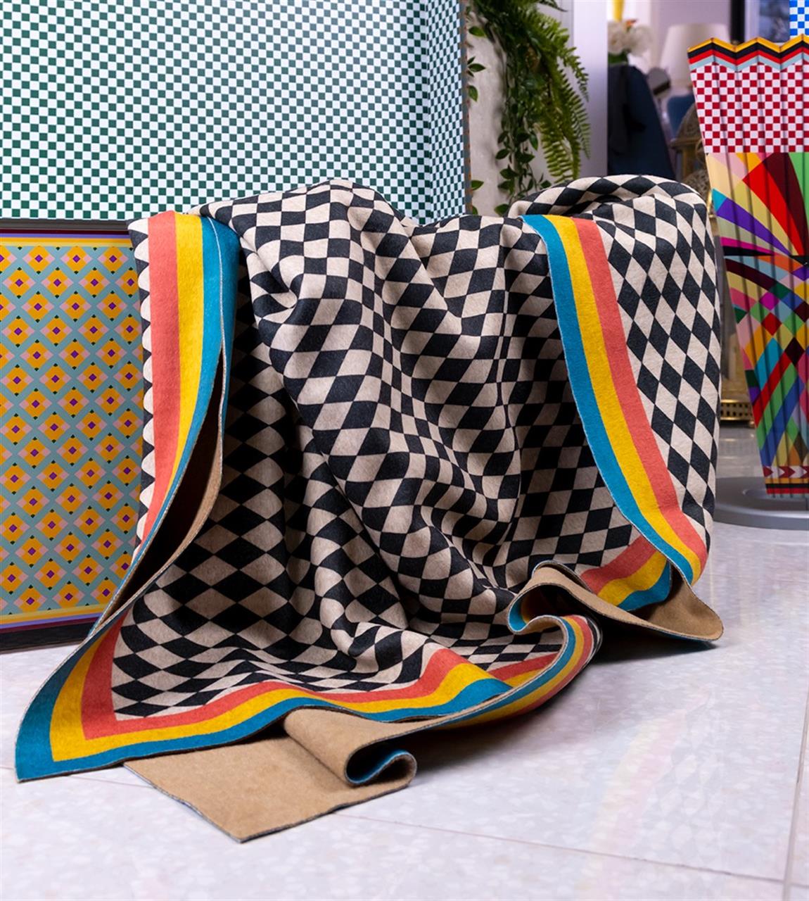 Plaid double face rainbow - Vesta Design