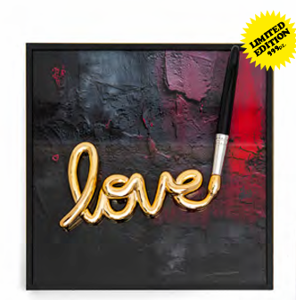 Quadro love sign oro 40x40cm - Sequenze