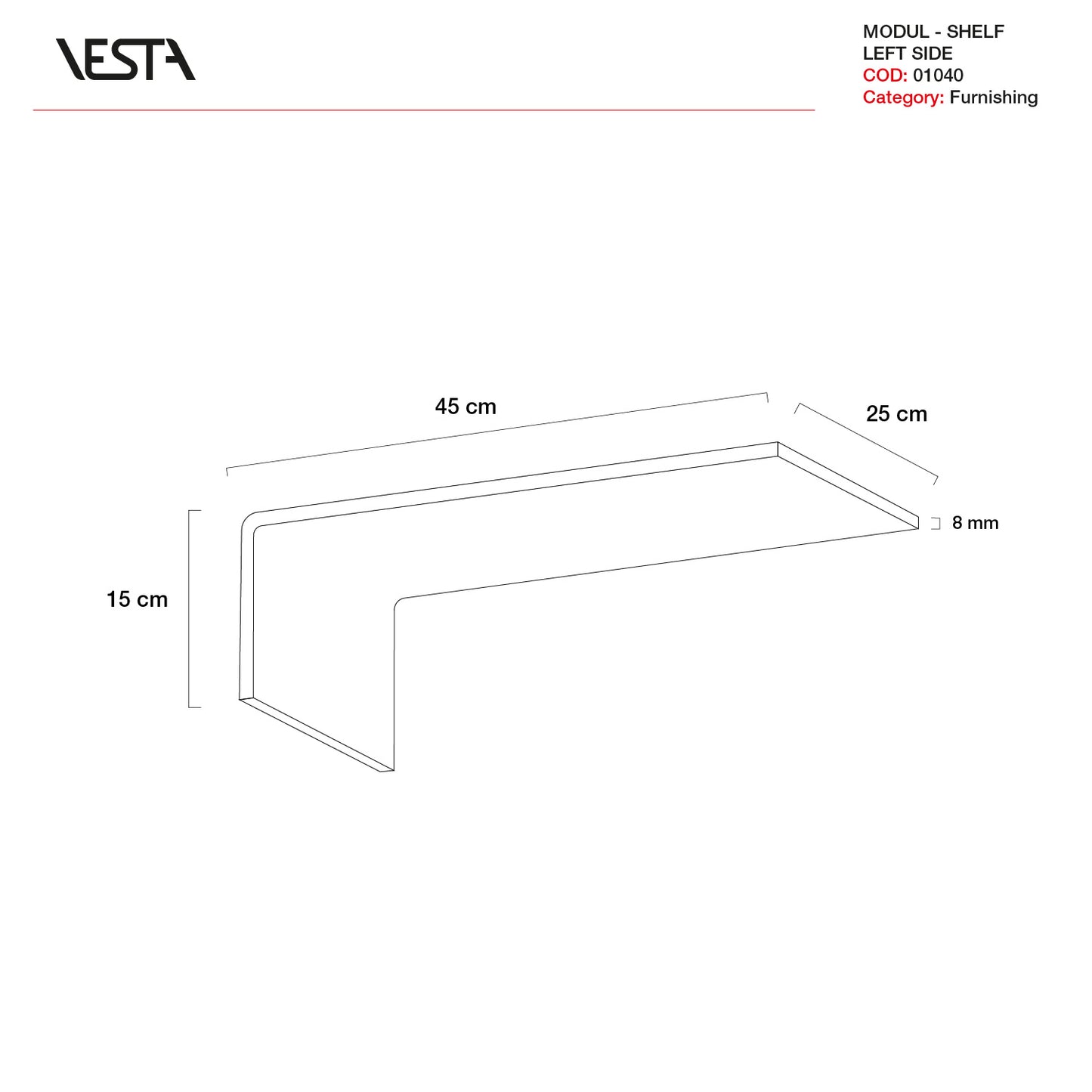 MENSOLA MODUL SX | VESTA