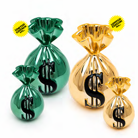 Scultura money bag oro - Sequenze