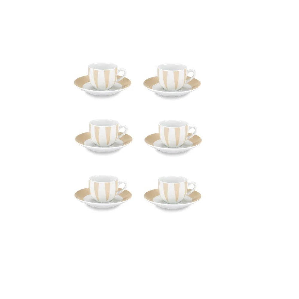 Set 6 tazze caffè con piattino Geometric - Fade Maison