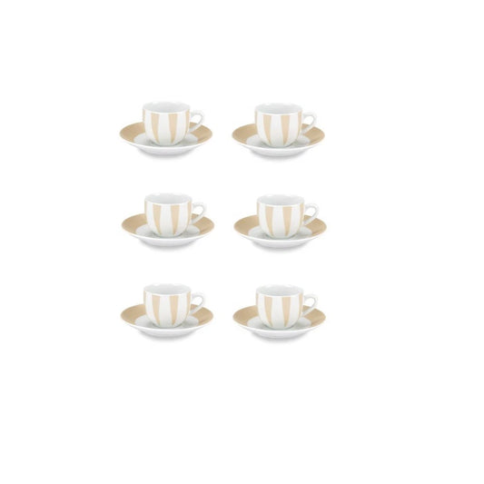 Set 6 tazze caffè con piattino Geometric - Fade Maison