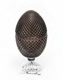 Scatola pigna in vetro base argento fumè 20cm - Sequenze