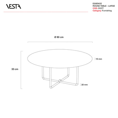 TAVOLINO SVASATO ESSENCE TONDO D900 MM | VESTA